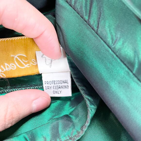 VTG 80s Alyce Design Womens 10 Emerald Green Gown Dress Formal Holiday Prom - Picture 11 of 13